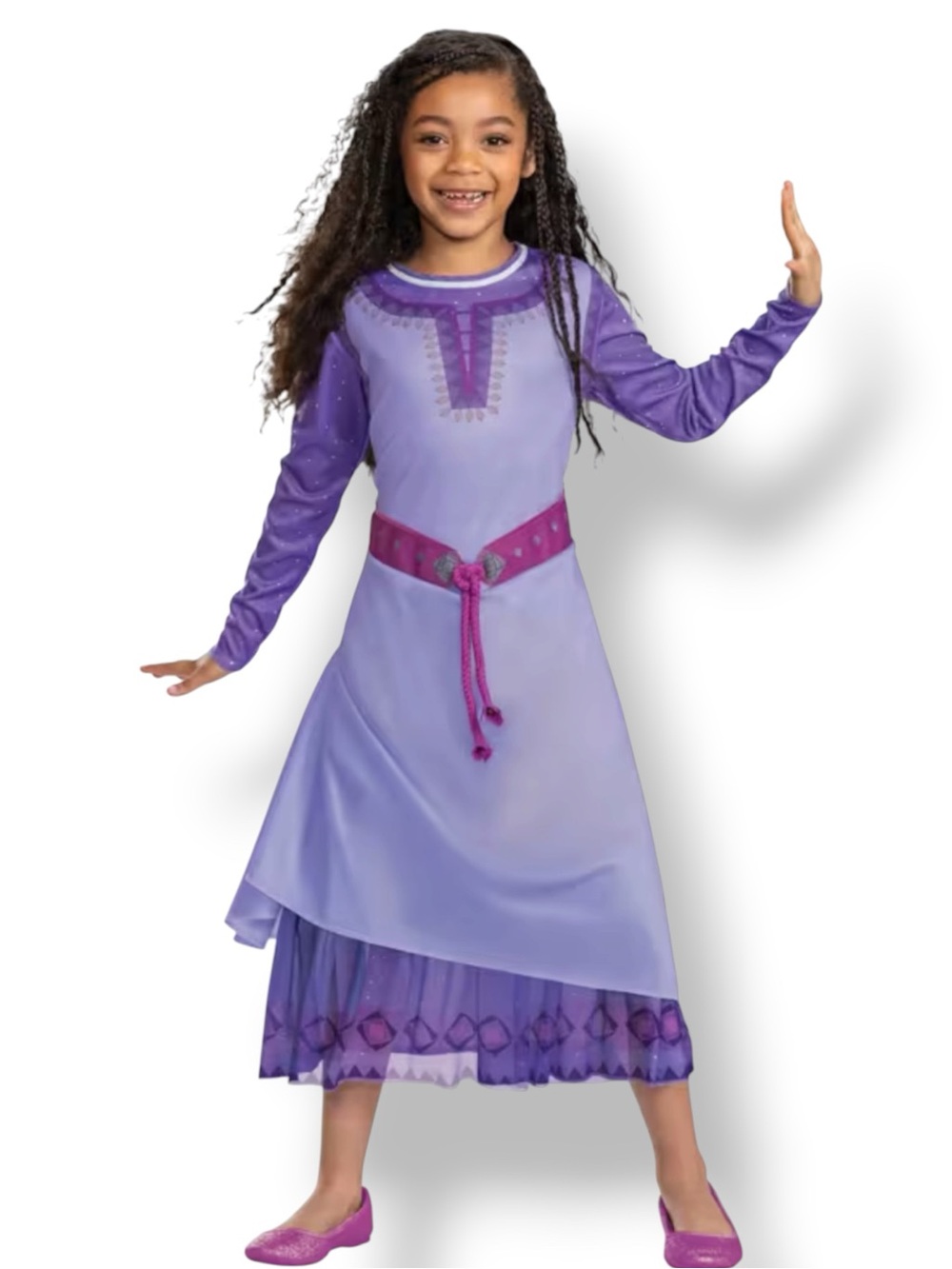 Disney Wish Asha Adventure Dress Up Costume Purple Girls Small 4-6X NEW - Picture 15 of 15